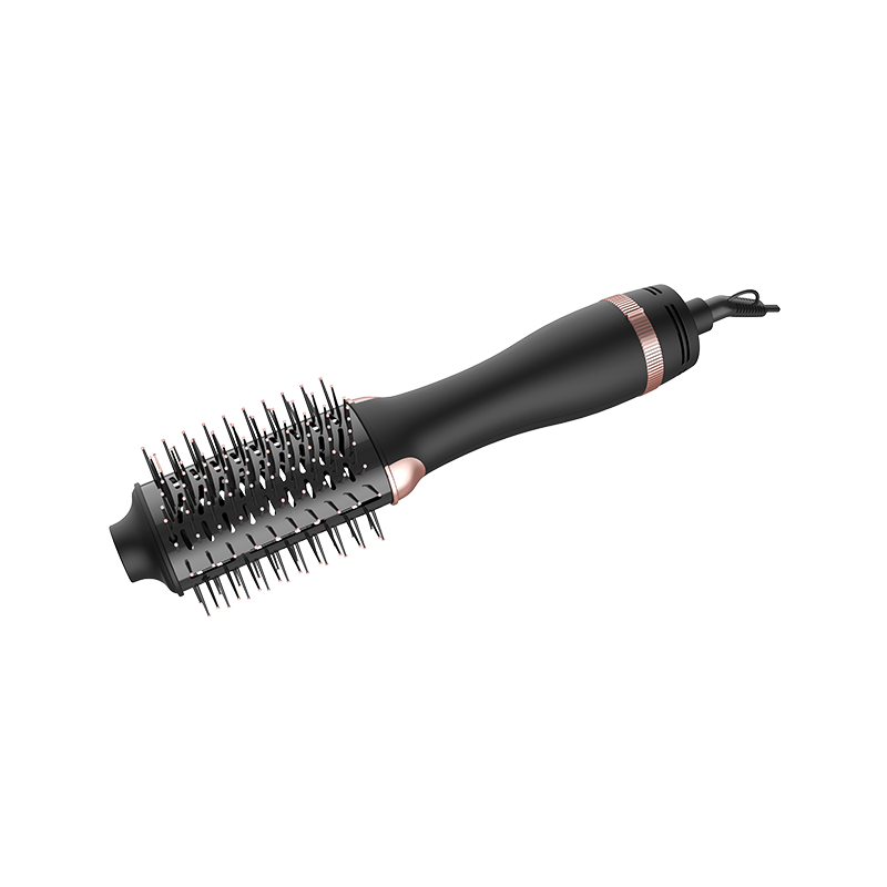 How does the voltage hot air brush combine the functions of a hairdryer and a styling brush?
